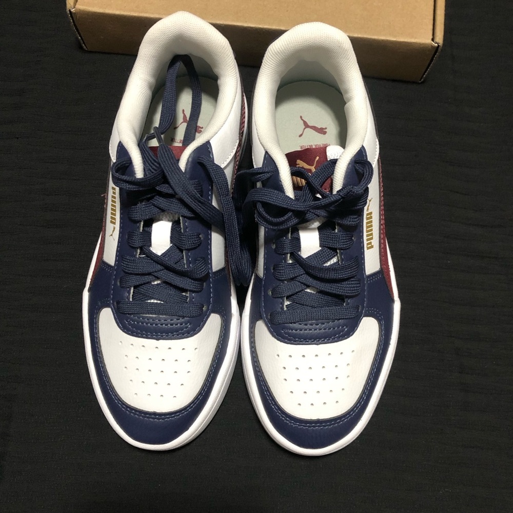PUMA Unisex Kids Athletic Sneakers, Size 4.5, .White Navy, 11C Model 306317-51 - Picture 2 of 6